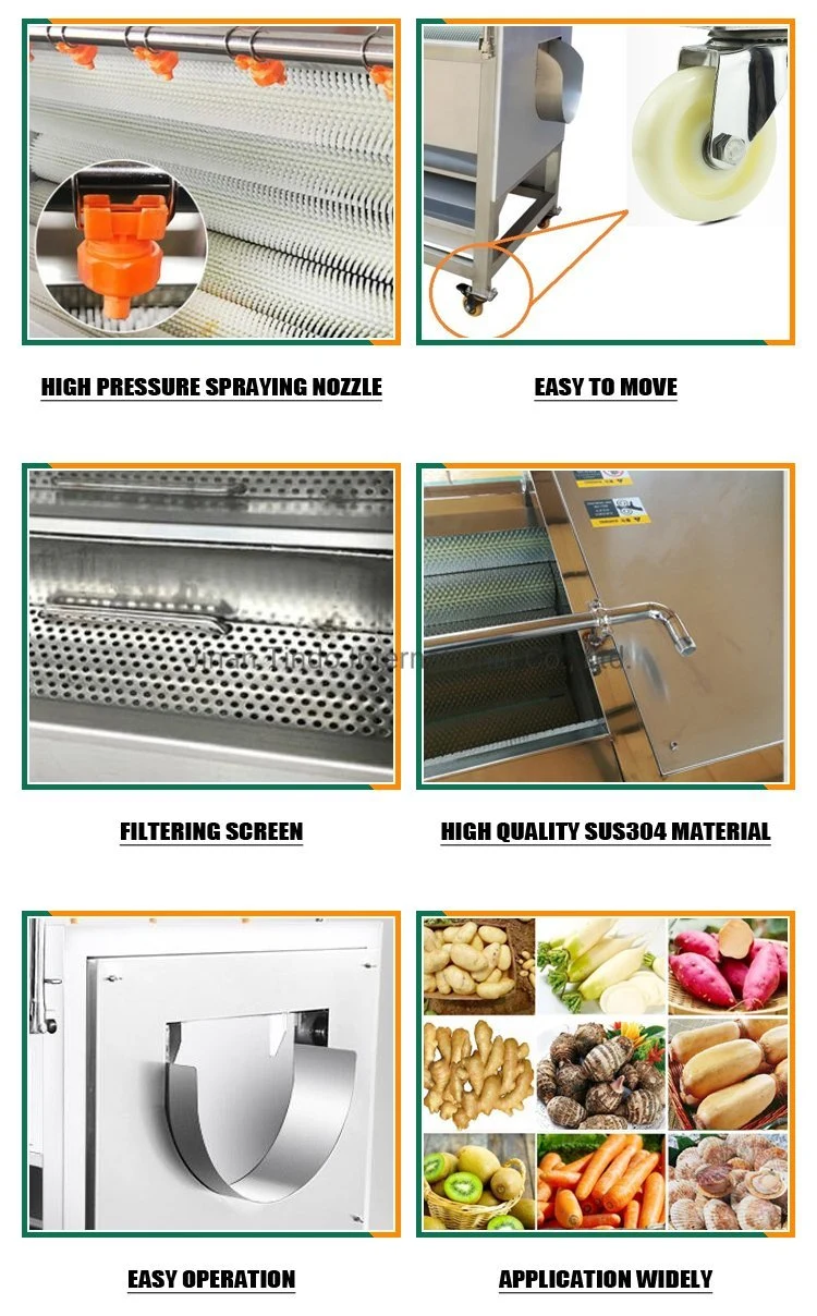 Industrial Root Vegetable Potato Washing Peeling Cutting Machine Cassava Peeler and Washing Machine