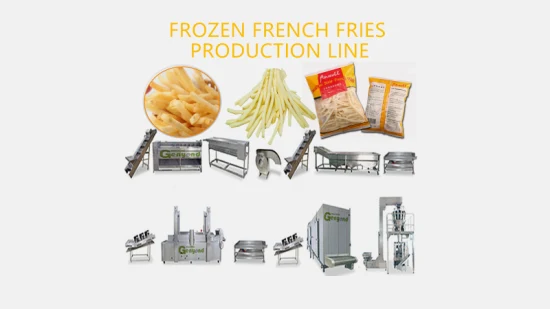 Machine à frites, chaîne de production de frites de pommes de terre frites