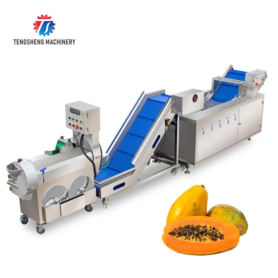 Ligne de production de machines de levage et de lavage de coupe de légumes industriels